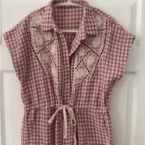 POL Checkered gingham Dress Cottagecore